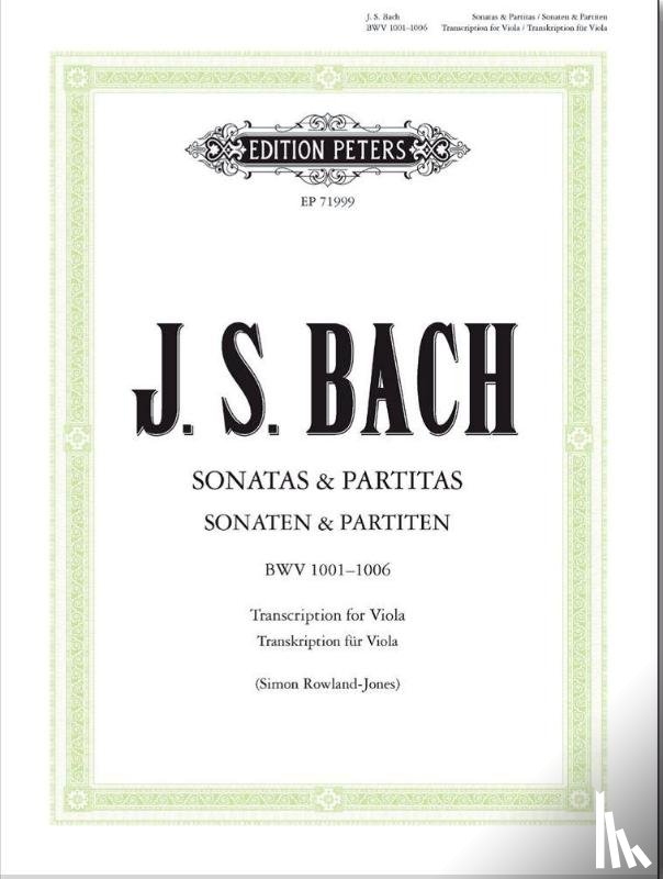 BACH, JOHANN SEBASTI - SONATAS PARTITAS BWV 10011006 VIOLA SOLO