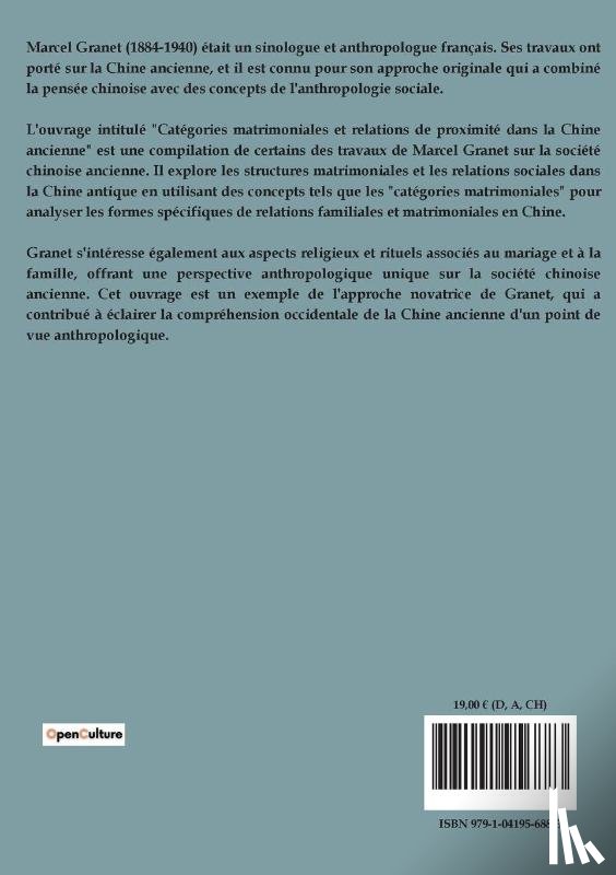 Granet, Marcel - Catégories matrimoniales