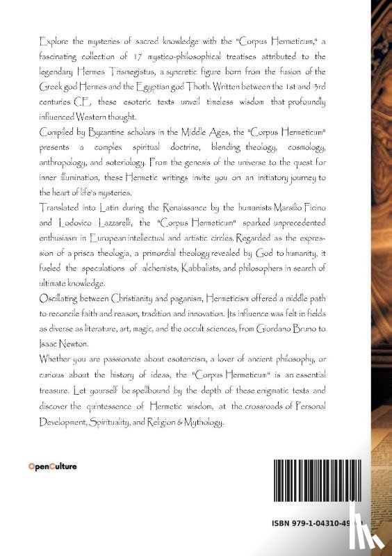Trismegistus, Hermes, Trismégiste, Hermès - Corpus Hermeticum