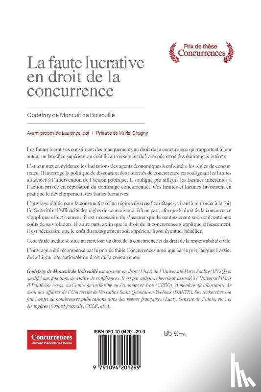 de Moncuit de Boiscuillé, Godefroy - La faute lucrative en droit de la concurrence
