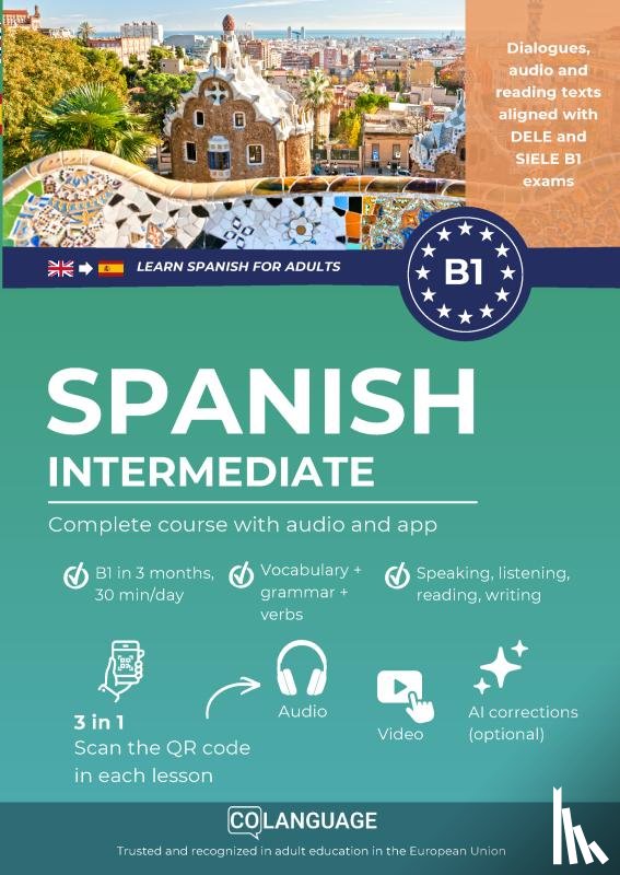 Academy, coLanguage - Learn Spanish B1 intermediate. Complete course with audio and app