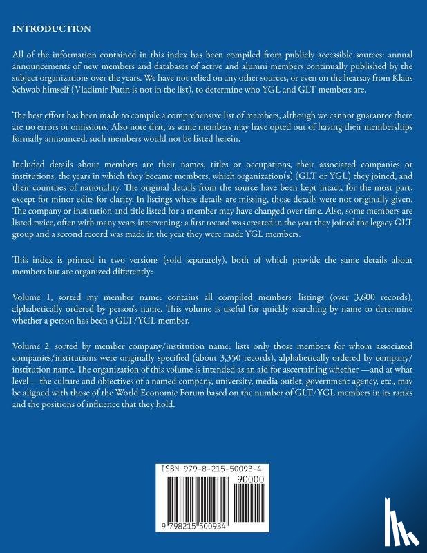 Cents, My Two - The List of Members of the Young Global Leaders & Global Leaders for Tomorrow of the World Economic Forum