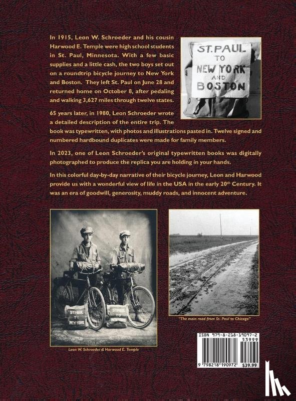 Schroeder, Leon W - A Bicycle Trip of Long Ago