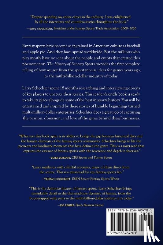 Schechter, Larry - The History of Fantasy Sports
