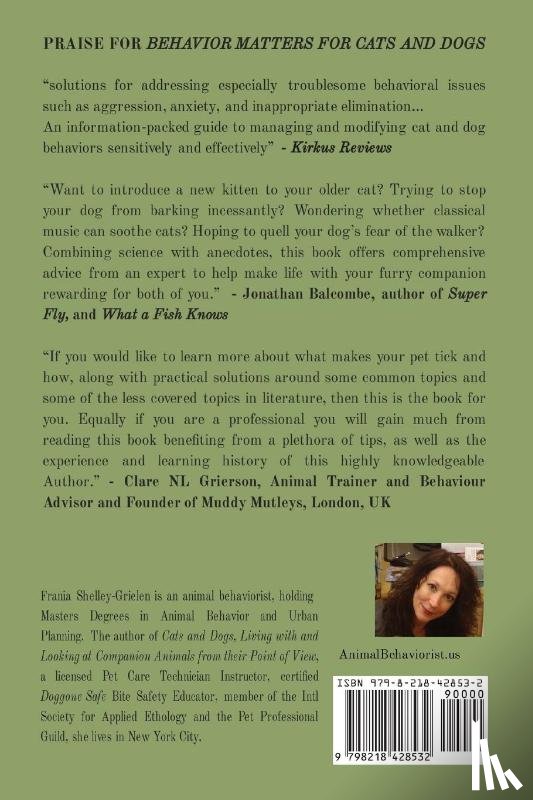 Shelley-Grielen, Frania - Behavior Matters for Cats and Dogs