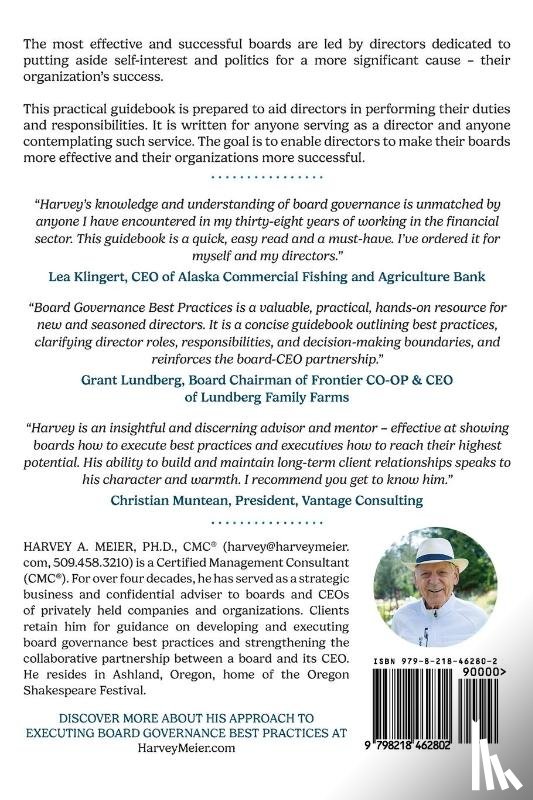 Meier, Harvey A - Board Governance Best Practices