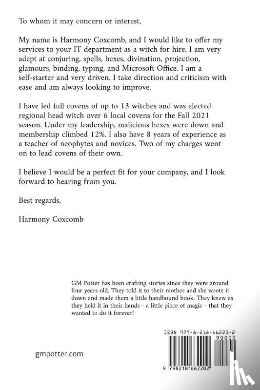 Potter, Gm - Harmony Coxcomb, Witch for Hire