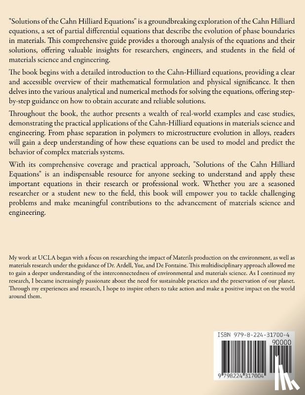 Basu, Rahul - Solutions of the CAHN HILLIARD equations