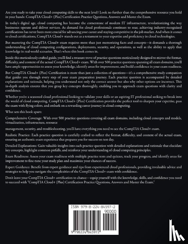 Mills, Jake T - CompTIA Cloud+ (Plus) Certification Practice Questions, Answers and Master the Exam
