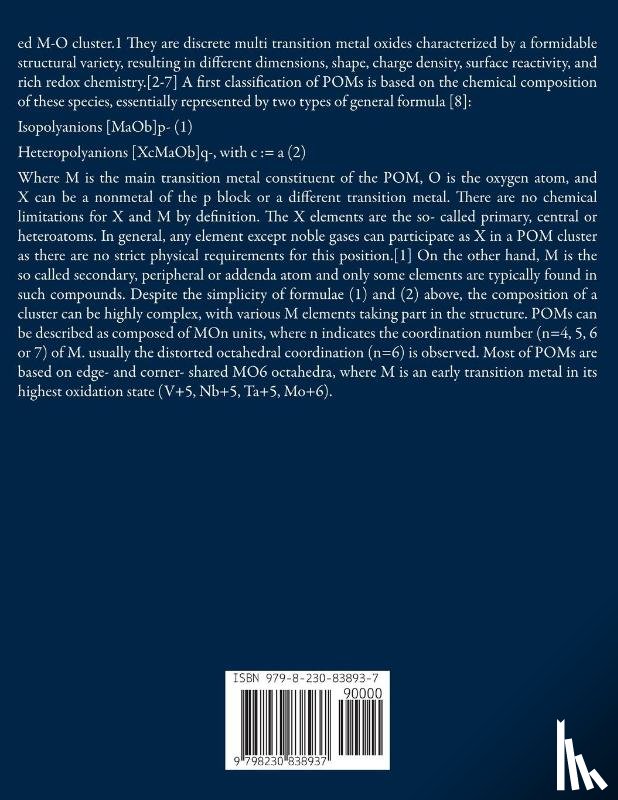 Princesse, Clara - Preparation, Structural Characterization, and Reactivity Investigation of 3d Transition Element- Substituted Metal-Oxo Clusters