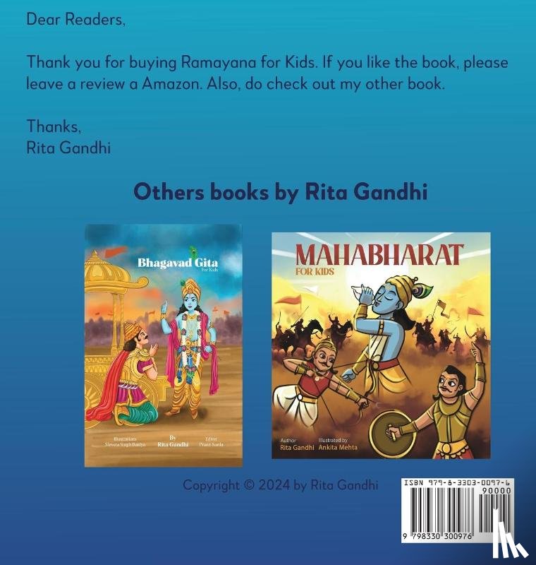 Gandhi, Rita - Ramayana for Kids