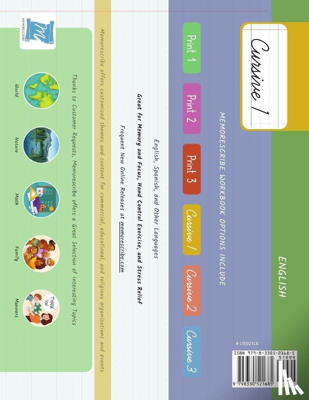Cobo, Jessica, Cobo, Victor, Memorescribe - Handwriting Practice Workbook - United States of America, States and Capitals - Cursive, Level 1