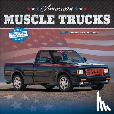 Browntrout - American Muscle Trucks Official 2026 12 X 24 Inch (Hanging) Monthly Square Wall Calendar Foil Stamped Cover Plastic-Free