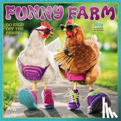 Browntrout - Avanti Funny Farm Official 2026 12 X 24 Inch (Hanging) Monthly Square Wall Calendar Foil Stamped Cover Plastic-Free