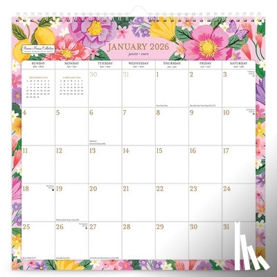 Browntrout - Bonnie Marcus Official 2026 12 X 12 Inch (Hanging) Monthly Square Wire-O Calendar Sticker Sheet
