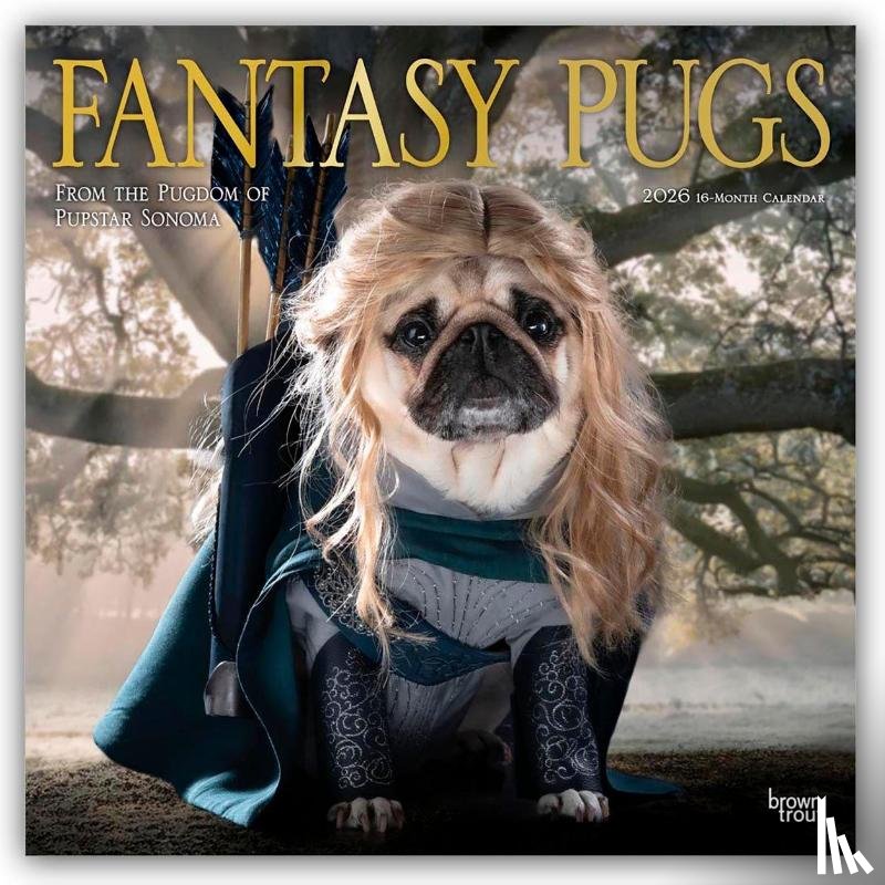 Publishers, Browntrout - Fantasy Pugs - Fantasy Möpse 2026 - 16-Monatskalender