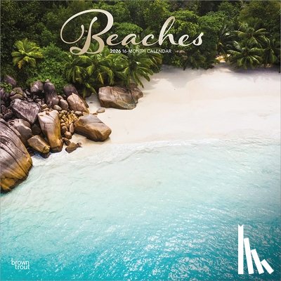 Browntrout - Beaches 2026 12 X 24 Inch (Hanging) Monthly Square Wall Calendar Foil Stamped Cover Plastic-Free