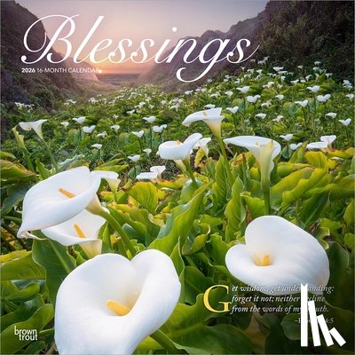 Browntrout - Blessings 2026 12 X 24 Inch (Hanging) Monthly Square Wall Calendar Plastic-Free
