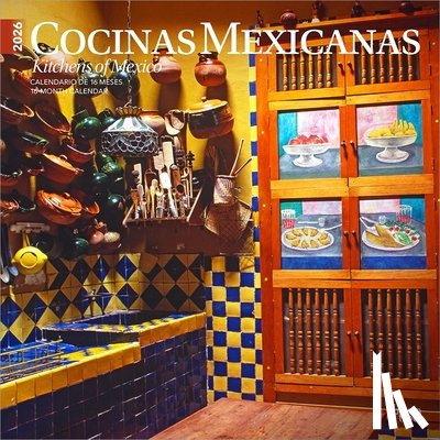 Browntrout - Cocinas Mexicanas Kitchens of Mexico 2026 12 X 24 Inch (Hanging) Monthly Square Wall Calendar English/Spanish Bilingual Plastic-Free