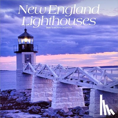 Browntrout - New England Lighthouses 2026 12 X 24 Inch (Hanging) Monthly Square Wall Calendar Plastic-Free