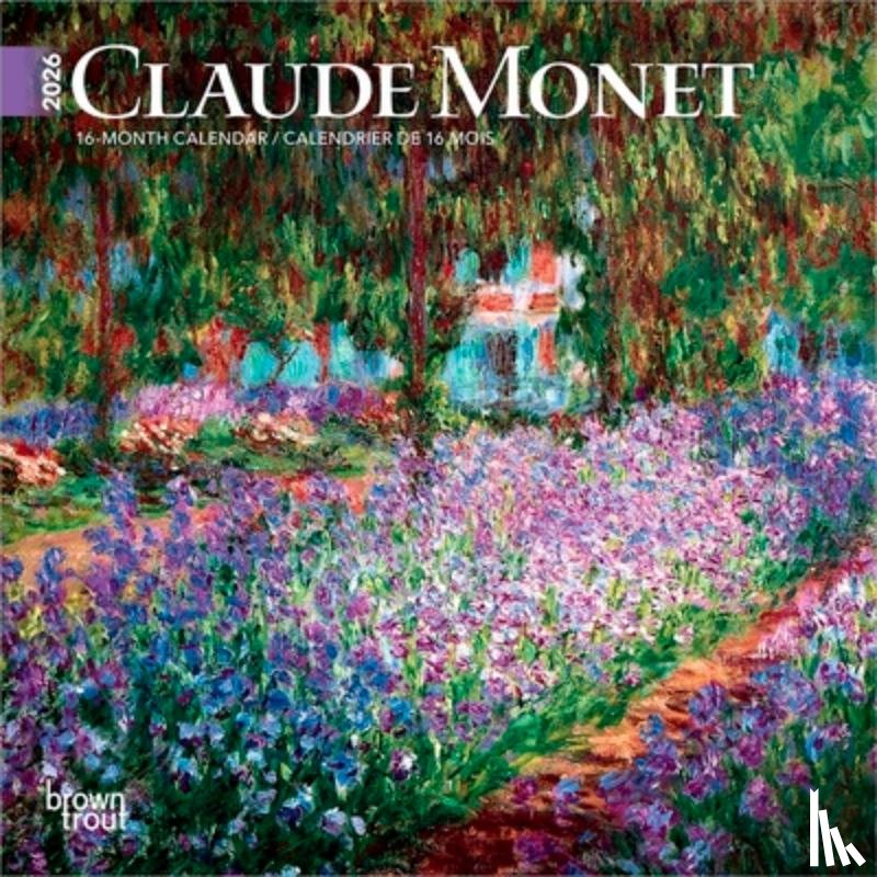Browntrout - Claude Monet 2026 7 X 14 Inch (Hanging) Monthly Mini Wall Calendar English/French Bilingual