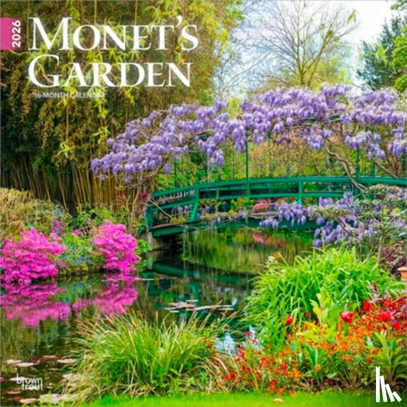 Browntrout - Monet's Garden 2026 12 X 24 Inch (Hanging) Monthly Square Wall Calendar Featuring Photography of Aileen Bordman Plastic-Free