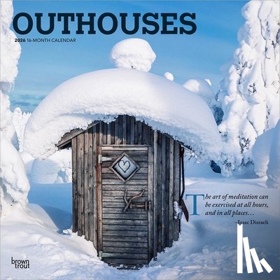 Browntrout - Outhouses 2026 12 X 24 Inch (Hanging) Monthly Square Wall Calendar Plastic-Free