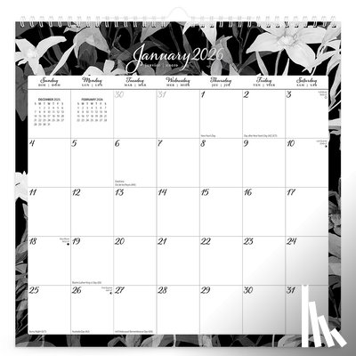Browntrout - Pen & Ink 2026 12 X 12 Inch (Hanging) Monthly Square Wire-O Calendar Sticker Sheet
