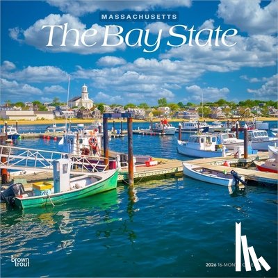 Browntrout - The Bay State Massachusetts Places 2026 12 X 24 Inch (Hanging) Monthly Square Wall Calendar Plastic-Free