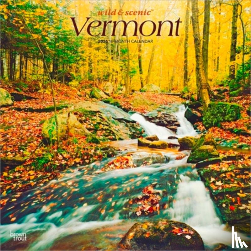 Browntrout - Vermont Wild & Scenic 2026 12 X 24 Inch (Hanging) Monthly Square Wall Calendar Plastic-Free