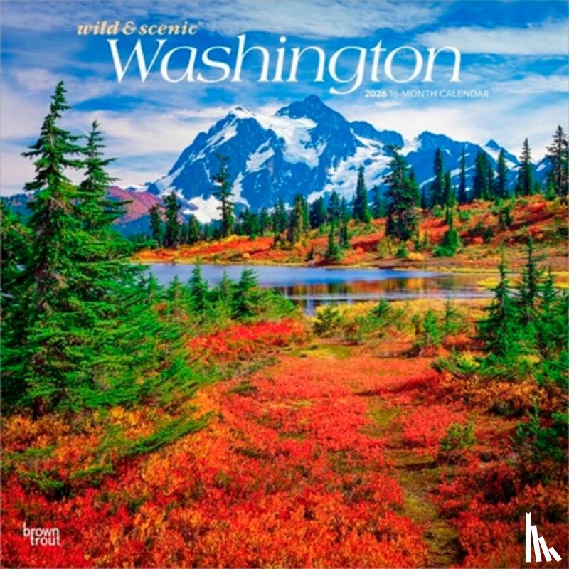 Browntrout - Washington Wild & Scenic 2026 12 X 24 Inch (Hanging) Monthly Square Wall Calendar Plastic-Free