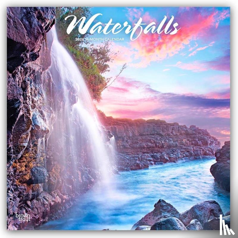 Publishers, Browntrout - Waterfalls - Wasserfälle 2026 - 16-Monatskalender