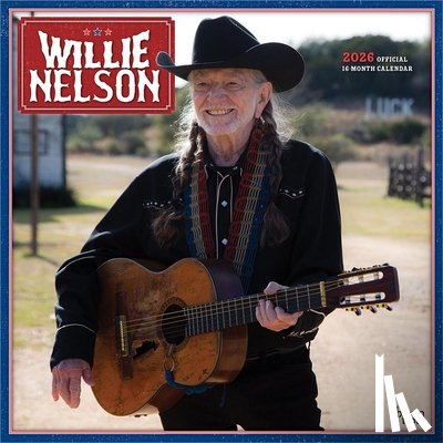 Browntrout - Willie Nelson Official 2026 12 X 24 Inch (Hanging) Monthly Square Wall Calendar Plastic-Free