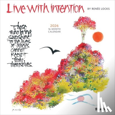 Brush Dance - Live with Intention 2026 12 X 24 Inch (Hanging) Monthly Square Wall Calendar Featuring the Artwork of Renee Locks Plastic-Free