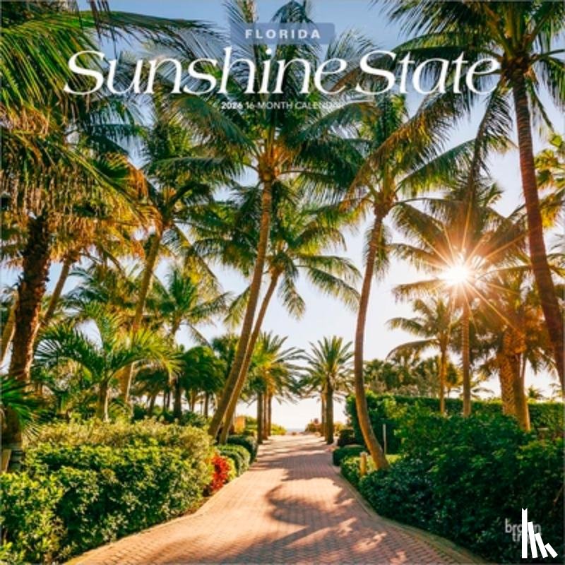 Browntrout - Sunshine State Florida Places 2026 12 X 24 Inch (Hanging) Monthly Square Wall Calendar Plastic-Free