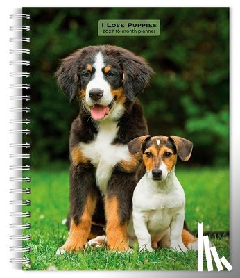 Browntrout - I Love Puppies 2027 6 X 7.75 Inch Spiral-Bound Wire-O Weekly Engagement Planner Calendar New Full-Color Image Every Week