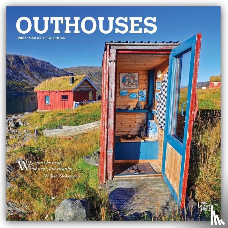 Browntrout - Outhouses 2027 12 X 24 Inch (Hanging) Monthly Square Wall Calendar Plastic-Free