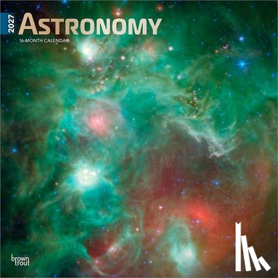 Browntrout - Astronomy 2027 12 X 24 Inch (Hanging) Monthly Square Wall Calendar Foil Stamped Cover Plastic-Free