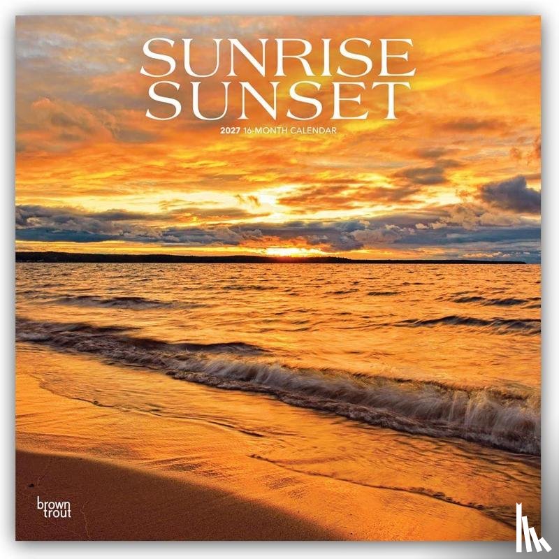 Browntrout - Sunrise Sunset 2027 12 X 24 Inch (Hanging) Monthly Square Wall Calendar Plastic-Free