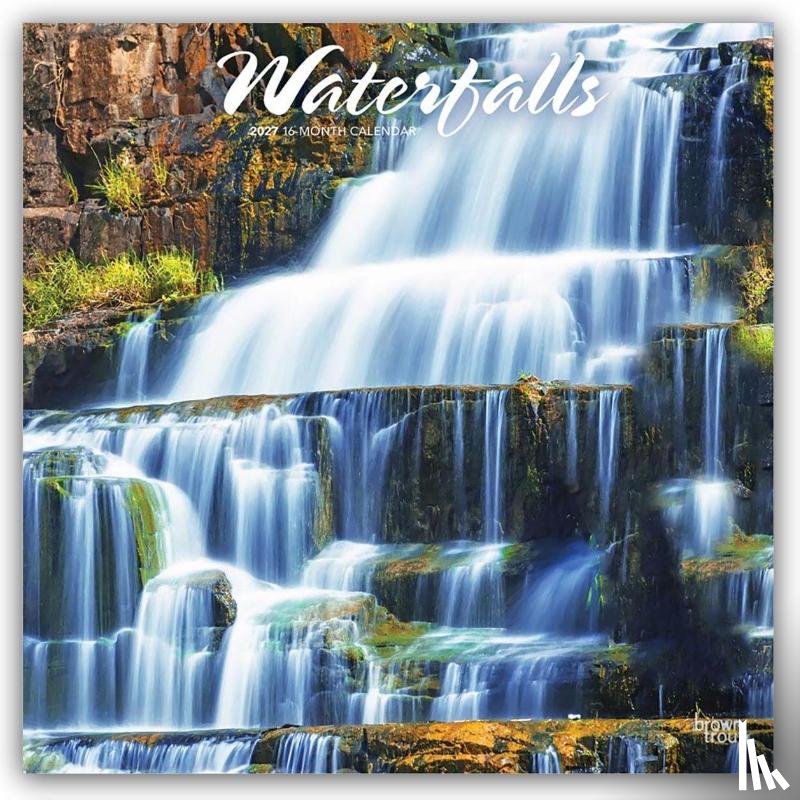 Browntrout - Waterfalls 2027 12 X 24 Inch (Hanging) Monthly Square Wall Calendar Plastic-Free