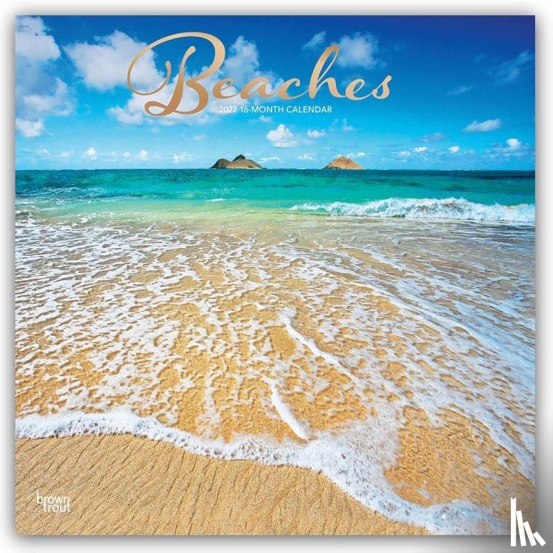 Browntrout - Beaches 2027 12 X 24 Inch (Hanging) Monthly Square Wall Calendar Foil Stamped Cover Plastic-Free