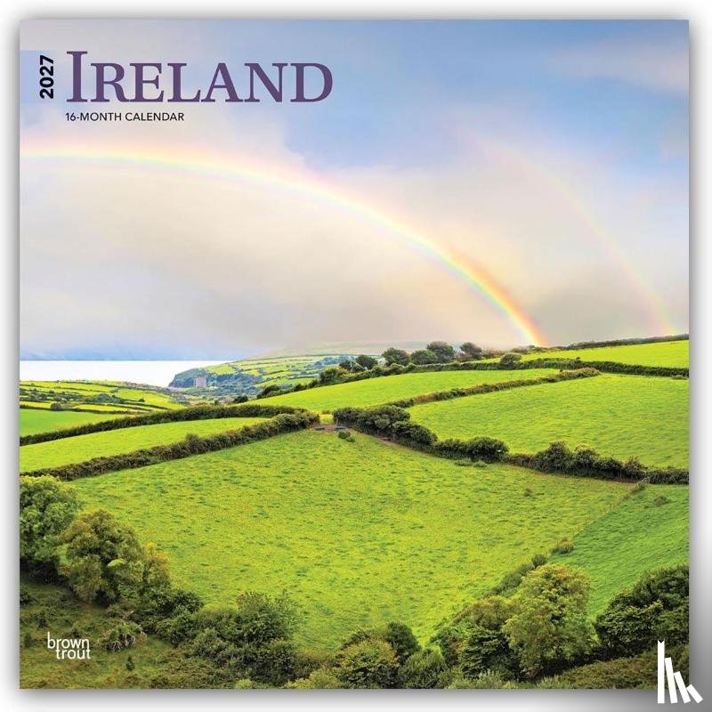 BrownTrout - Ireland | 2027 12 x 24 Inch (Hanging) Monthly Square Wall Calendar | Plastic-Free | BrownTrout | Scenic Travel Dublin Irish