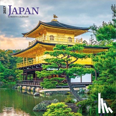BrownTrout - Japan | 2027 12 x 24 Inch (Hanging) Monthly Square Wall Calendar | Plastic-Free | BrownTrout | Scenic Travel Asia Cherry Blossoms Tokyo Kyoto Osaka