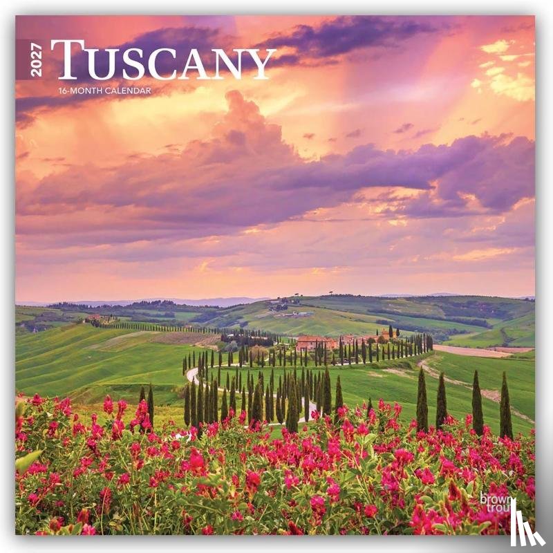 Browntrout - Tuscany 2027 12 X 24 Inch (Hanging) Monthly Square Wall Calendar Plastic-Free