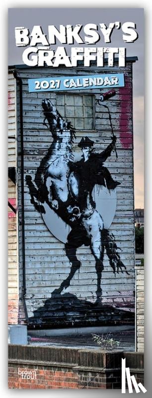 Browntrout - Banksy's Graffiti OFFICIAL | 2027 5.7 x 16.5 Inch (Hanging) Monthly Slimline Wall Calendar
