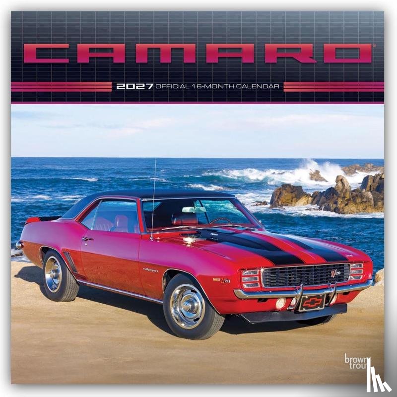 Browntrout - Camaro Official 2027 12 X 24 Inch (Hanging) Monthly Square Wall Calendar Plastic-Free