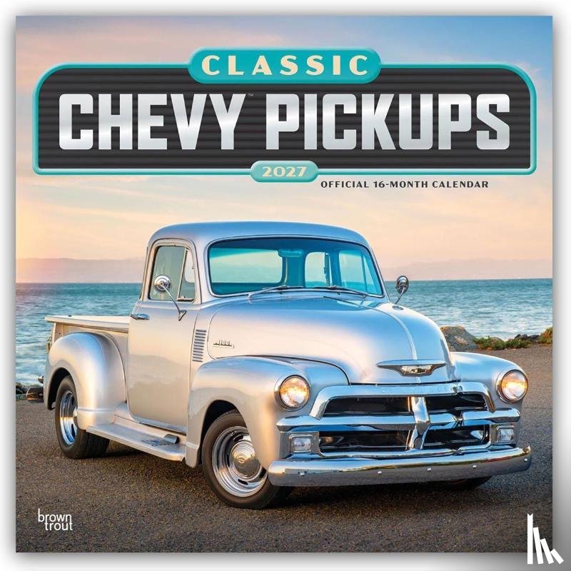 Browntrout - Classic Chevy Pickups Official 2027 12 X 24 Inch (Hanging) Monthly Square Wall Calendar Foil Stamped Cover Plastic-Free