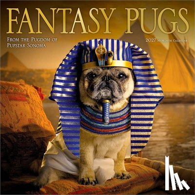 Browntrout - Fantasy Pugs Official 2027 12 X 24 Inch (Hanging) Monthly Square Wall Calendar Foil Stamped Cover Plastic-Free