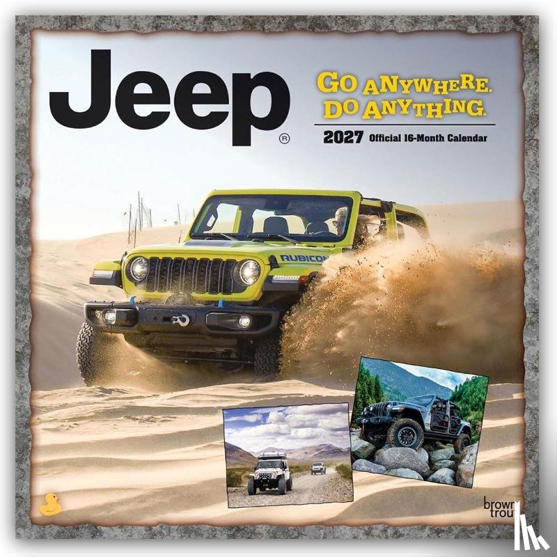 BrownTrout - Jeep OFFICIAL | 2027 12 x 24 Inch (Hanging) Monthly Square Wall Calendar | Plastic-Free | BrownTrout | Offroad Motor Car