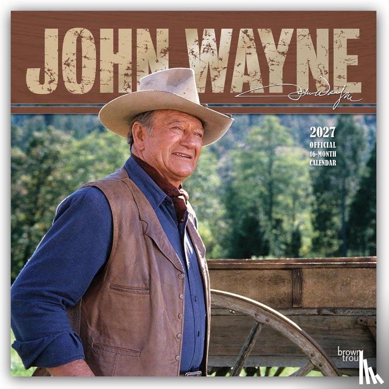 Browntrout - John Wayne Official 2027 12 X 24 Inch (Hanging) Monthly Square Wall Calendar Foil Stamped Cover Plastic-Free